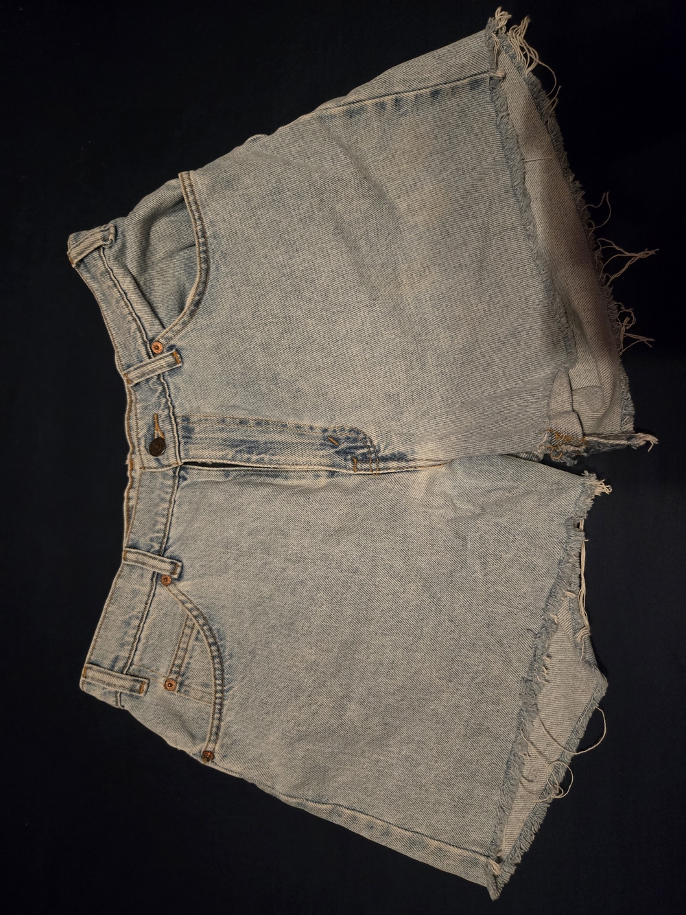 Levi's Light Blue High-Rise Cutoff Denim Shorts